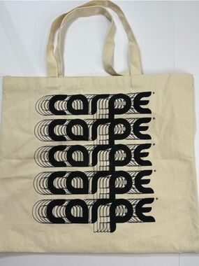 Cream Canvas Tote with Black Graphic - Carpe